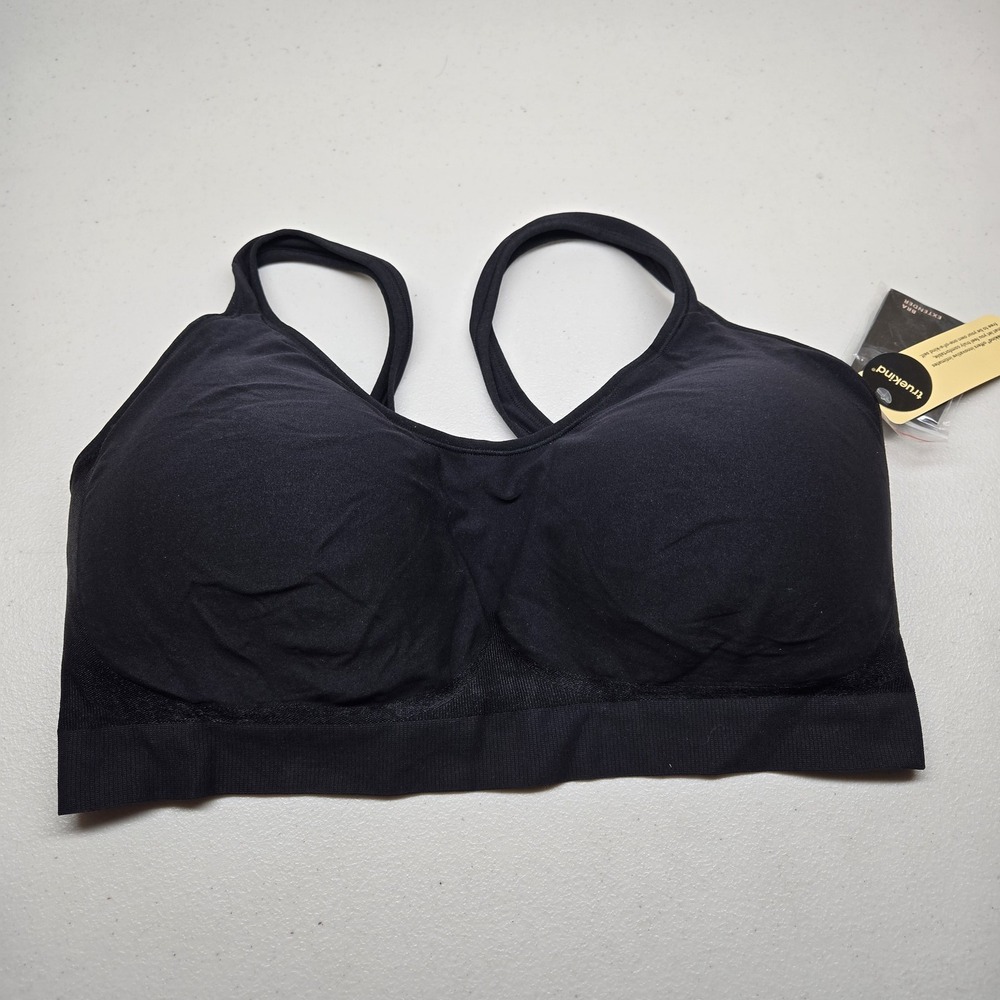 Truekind Women Bra 4XL Black T Shirt Wireless Lightly Lined NWT